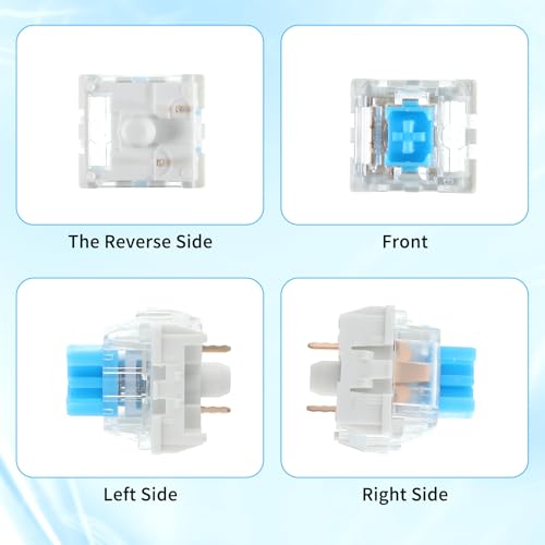 Zyghjort Keyboard Switches, 50 Pcs 3 PIN Blue Keyboard Clicker Replacement Dustproof Mechanical Keyboards Switches for Most Gaming Keyboards - Image 3