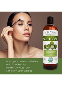 velona USDA Certified Organic Castor Oil - 64 oz | For Hair, Boost Eyelashes, Eyebrows | Cold pressed, Natural Oil, USP Grade | Hexane Free  - Image 3