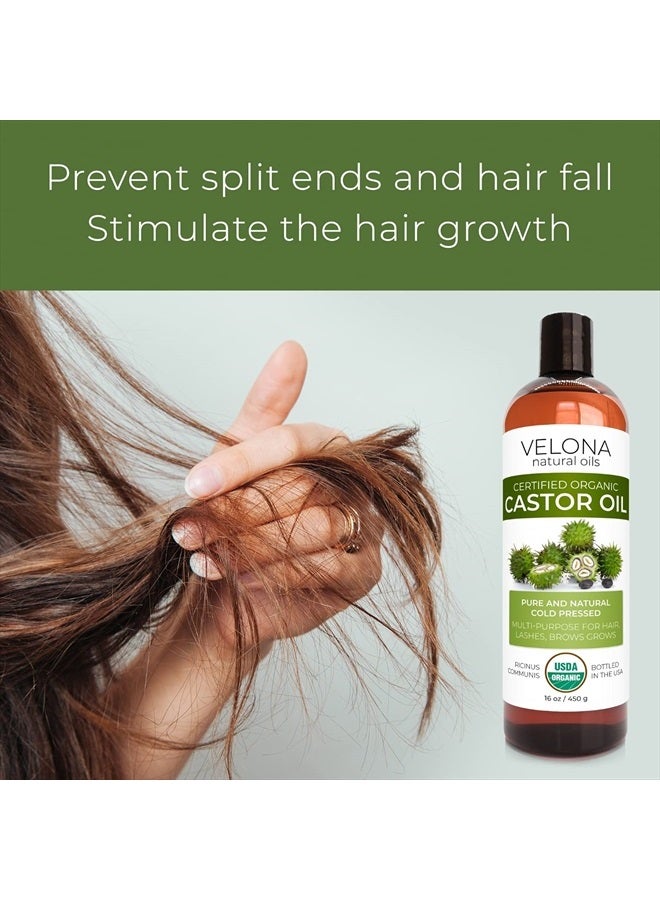 velona USDA Certified Organic Castor Oil - 64 oz | For Hair, Boost Eyelashes, Eyebrows | Cold pressed, Natural Oil, USP Grade | Hexane Free - Image 4