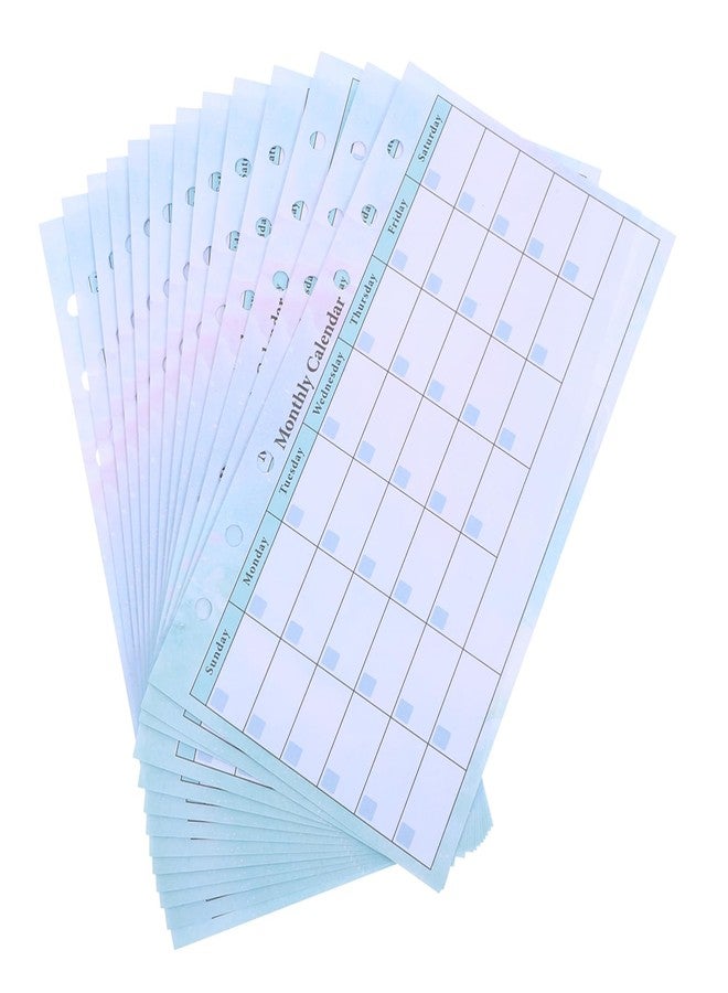 FUNOMOCYA A6 Monthly Planner Refill for 6-Ring Binder 14 Undated Sheets Watercolor Calendar Set Budget Tracker and Weekly Meal Planner Inserts for Home and Office Use - Image 1