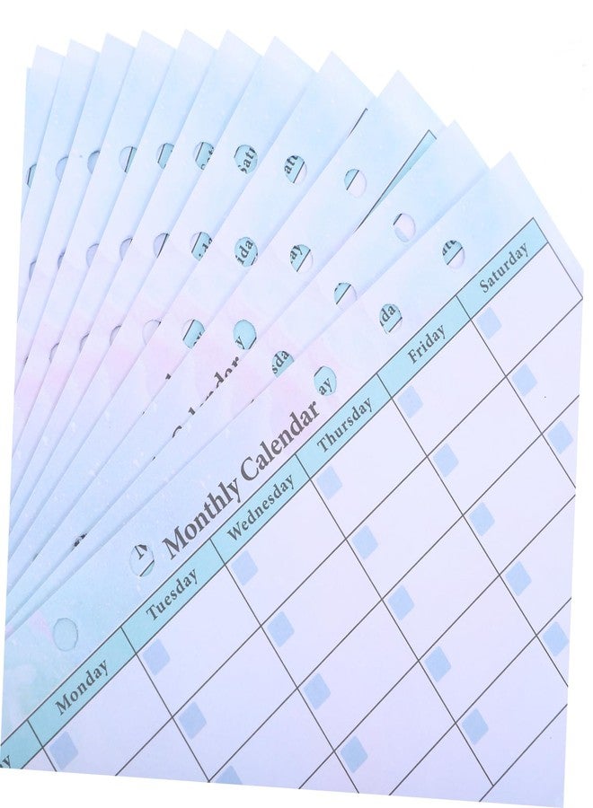 FUNOMOCYA A6 Monthly Planner Refill for 6-Ring Binder 14 Undated Sheets Watercolor Calendar Set Budget Tracker and Weekly Meal Planner Inserts for Home and Office Use - Image 3