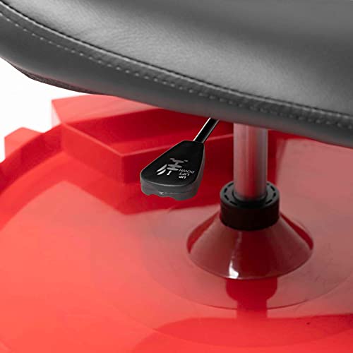 Traxion 2-230 Monster Rolling Padded Mechanic Stool Seat Garage Shop Roller Work Chair with Wheels and Tool Tray, Heavy-Duty 400-lb Capacity, All-Terrain 5" Casters, Black Red - Image 2