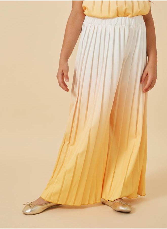 Styli - Ombre Print Pleated Top and Wide Leg Trousers - Image 1