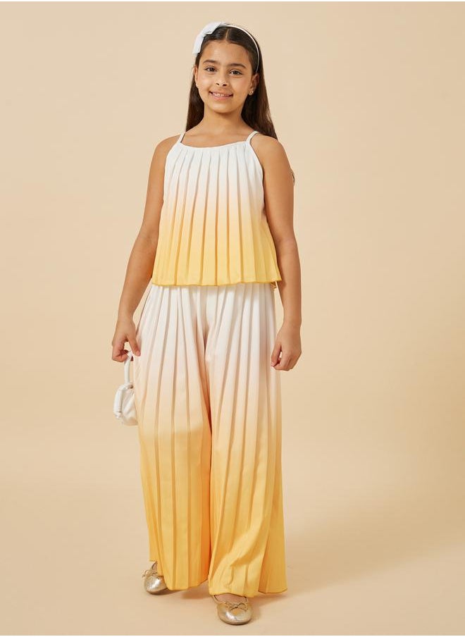 Styli - Ombre Print Pleated Top and Wide Leg Trousers - Image 1