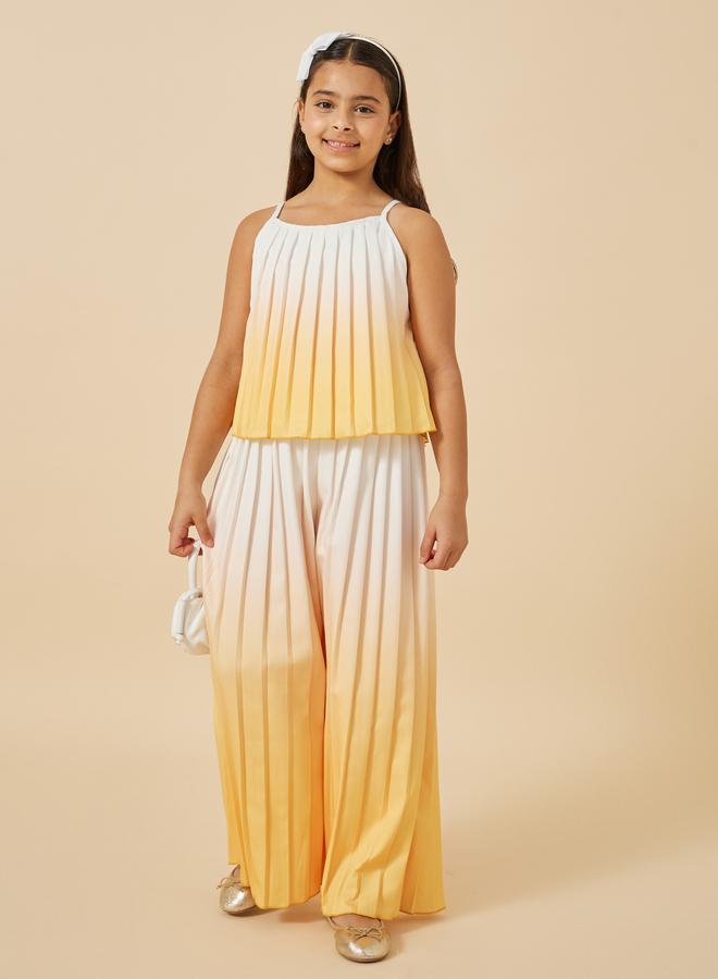 Styli Ombre Print Pleated Top and Wide Leg Trousers - Image 1