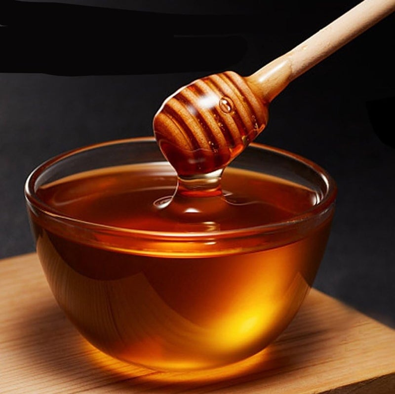 Wooden Honey Spoon Set of 5 Safe Wood Honey Spoon Fluted Head for Easy Honey Dispensing Ergonomic Handle for Daily Use - Image 1