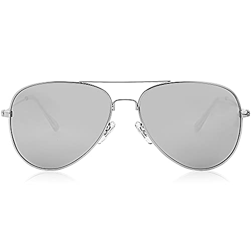 SOJOS Classic Aviator Polarized Sunglasses for Men Women Vintage Retro StyleSilverSilver - Image 1