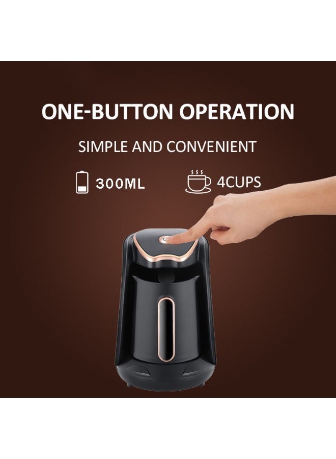 Turkish Coffee Maker, Espresso Machines, Electric Coffee Pot, 300ml, 600W, 4 cups of coffee, one button operation, easy to clean, Black - Image 3