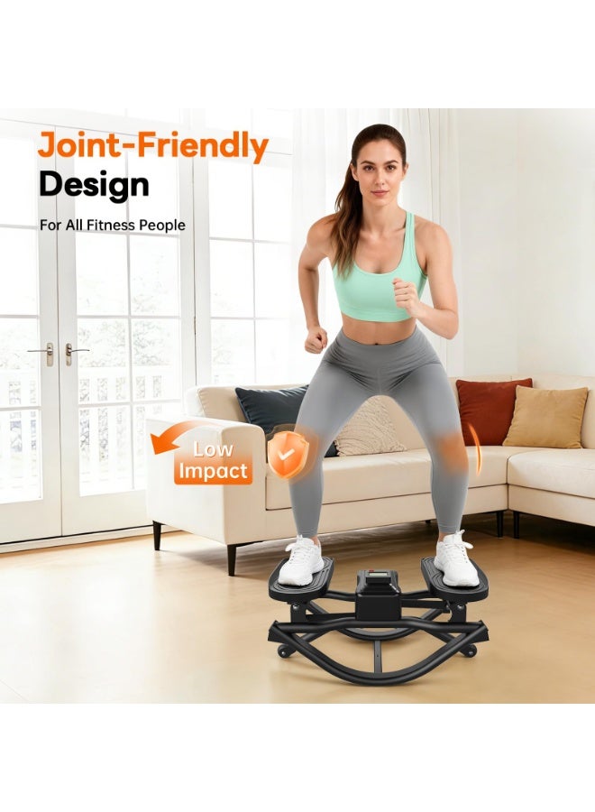 ASIV Home Twisting Stepper (with Elastic Resistance Bands) – Left-Right Lateral Rocking Motion, LCD Digital Display, Low-Impact & Quiet, Ideal for Aerobic Shaping and Home Fitness - Image 5
