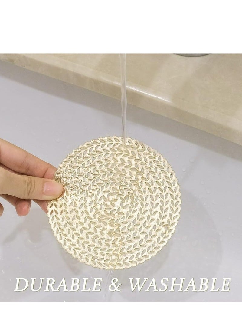 Set of 6 Gold Wheat Design Hollow PVC Coasters, Cup Mats for Thanksgiving Table Decorations, Home Festival Ornament  - Image 3