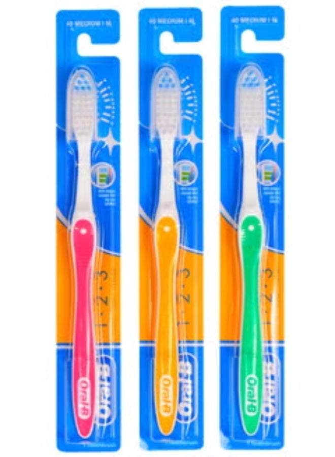 Oral-B 123 Fresh Toothbrush - 40 Medium Multi Colour - Image 4
