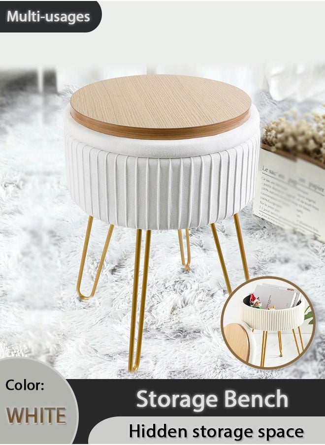 Multifunctional Storage Round Stool, Home Makeup Stool, Simple Portable Storage Box, Removable Load-Bearing Stool, Coffee Table Footstool, Metal Leg Triangular Structure Cushion Stool(White) - pzsku/Z480042395E54499F9BD4Z/45/_/1721631772/72ef8215-71f8-47f6-a50f-3d61169da4a5