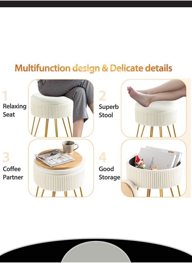 Multifunctional Storage Round Stool, Home Makeup Stool, Simple Portable Storage Box, Removable Load-Bearing Stool, Coffee Table Footstool, Metal Leg Triangular Structure Cushion Stool(White) - pzsku/Z480042395E54499F9BD4Z/45/_/1721631782/cd98798f-f9a6-4765-b4e5-b6437891c116