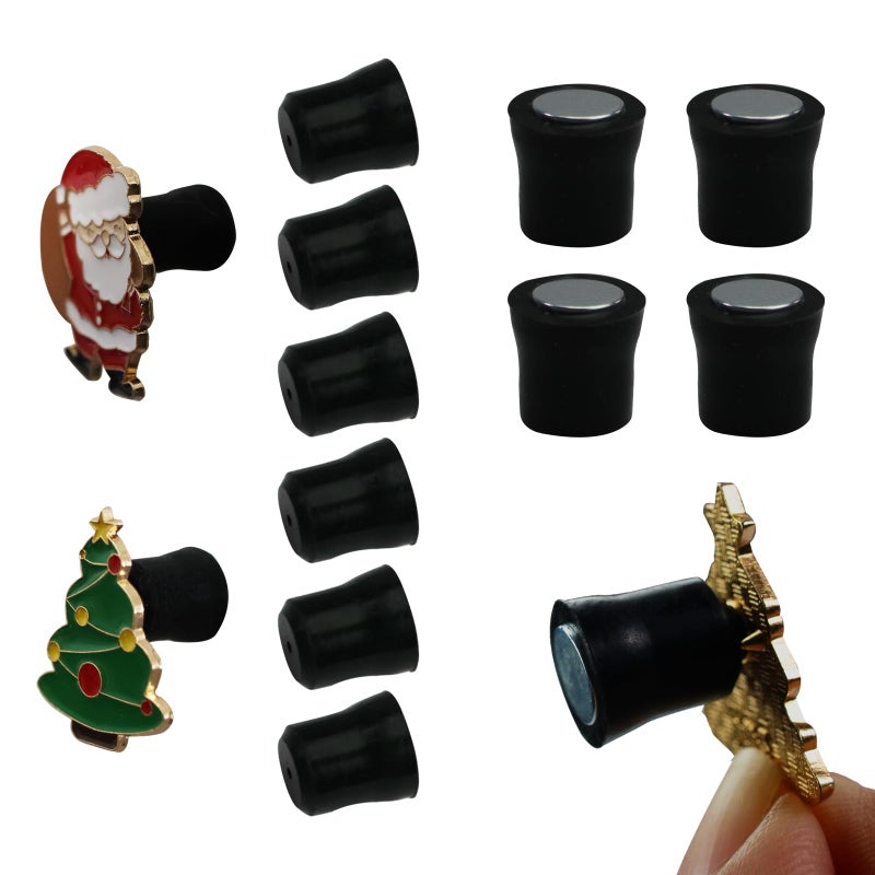 WFCYX 10 Magnetic Pin Backs for Enamel Pins (Black), Converts Pins into Refrigerator Magnets & Put Your Pins on Fridge for Seasonal Decorations and Gifts, Enamel Pins Not Included - Image 1