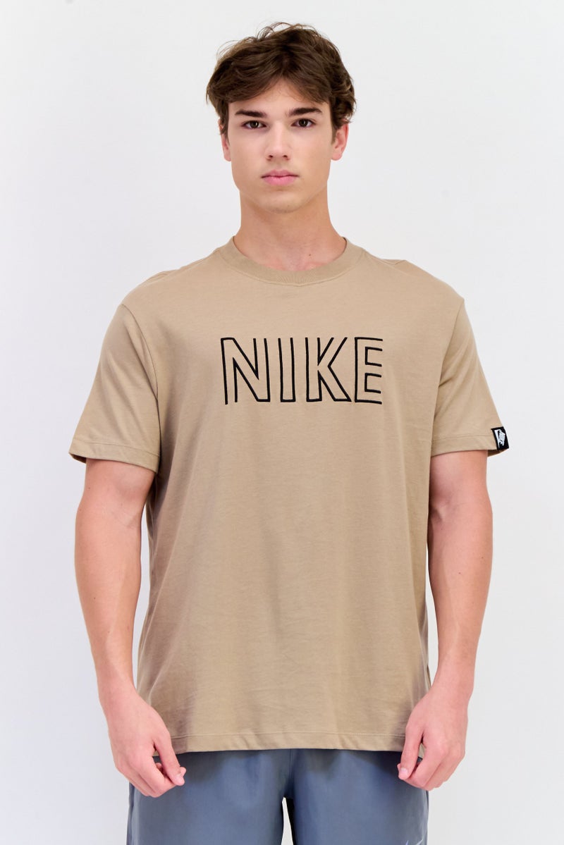 Nike Men Loose Fit Short Sleeve Outdoor T-Shirt, Tan  - Image 1