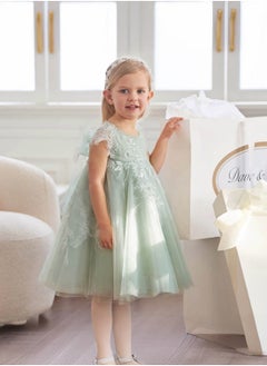 Dave & Bella Green lace dress  - Image 4