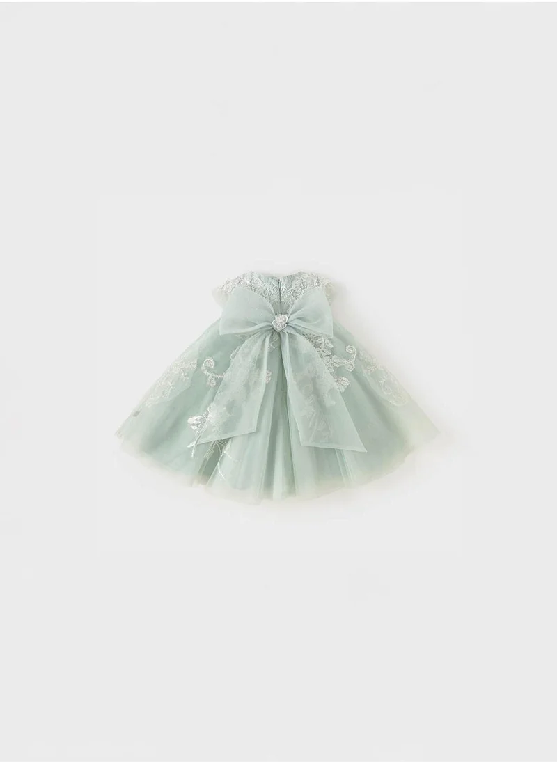Dave & Bella Embroidered Tulle Dress