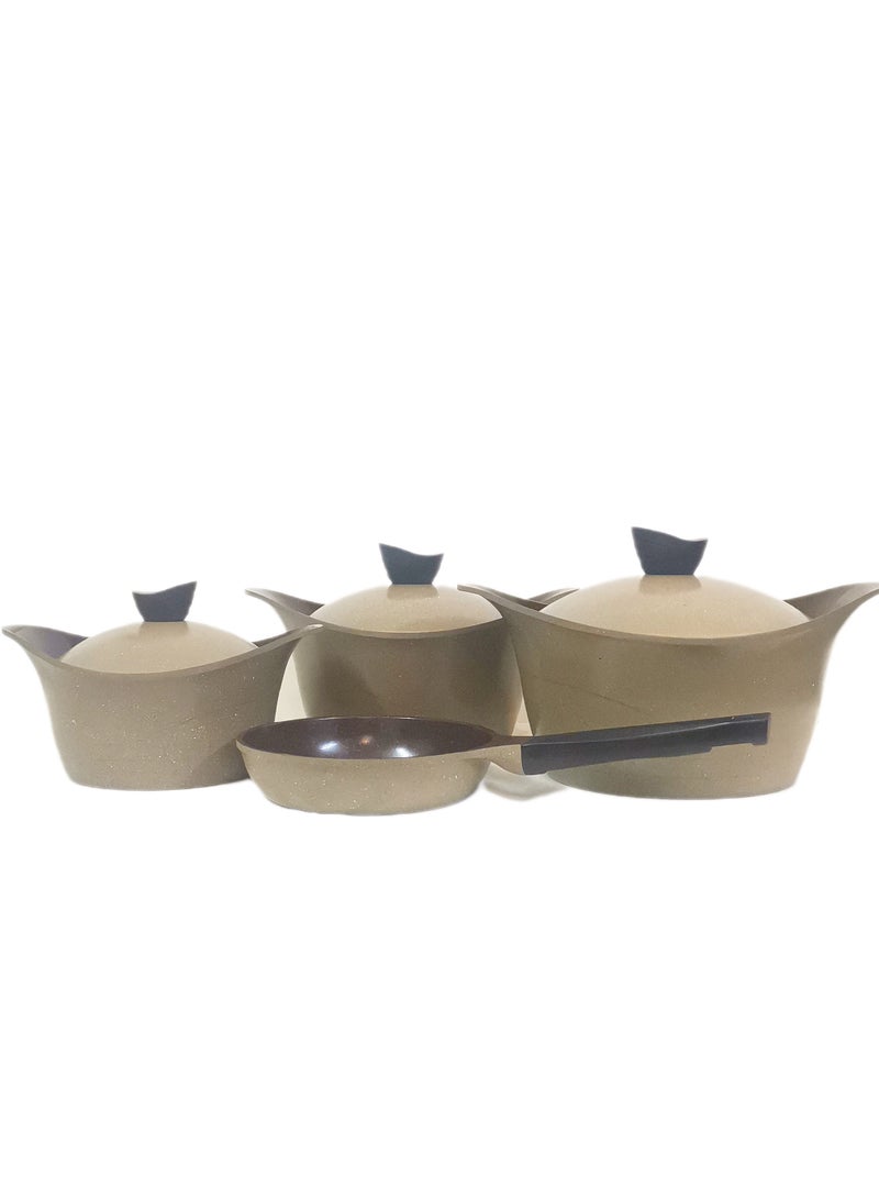 بادريق طقم قدور ومقلاه جرانيت من 7 قطع - Image 1