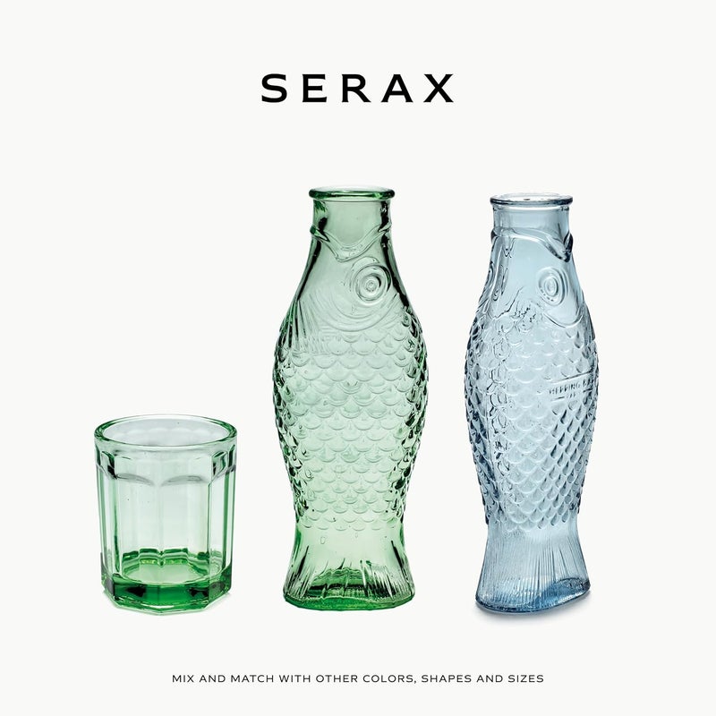 Serax Serving Dish | Fish & Fish Glassware by Paola Navone | Green Serving Tray | Hosting Essentials | Trays for Serving Food - Image 5