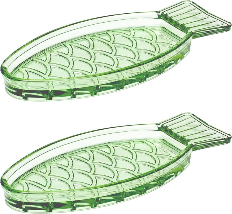 Serax Serving Dish | Fish & Fish Glassware by Paola Navone | Green Serving Tray | Hosting Essentials | Trays for Serving Food - Image 1