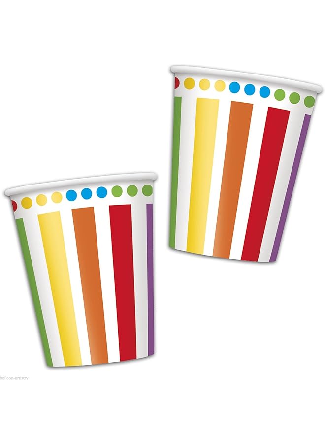 يونيك أكواب مشروبات عيد ميلاد قوس قزح، 8 قطع، سعة 270 مل - Image 2