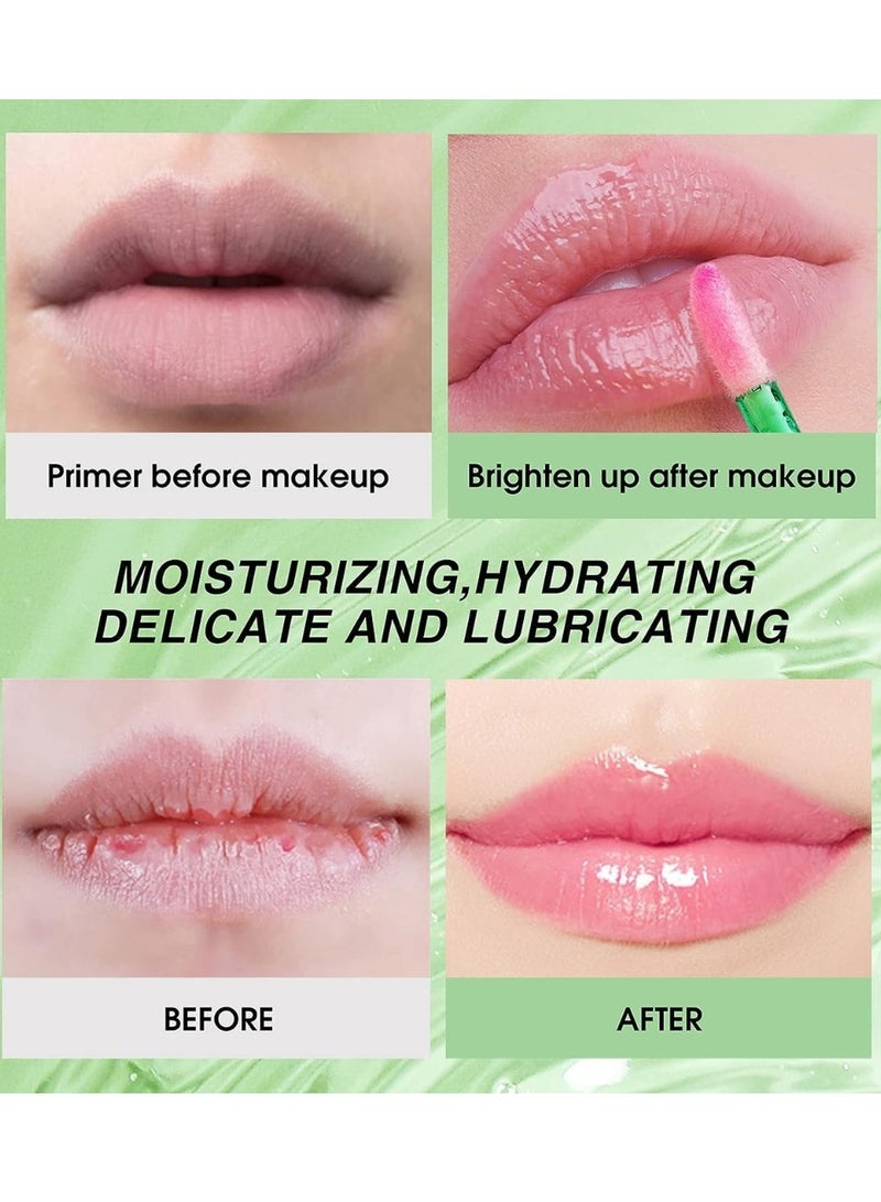 LANGMANNI 2PCS Aloe Vera Lip Oil Magic Color Changing Lipstick Gift Set Long Lasting Nutritious Lip Oil Kit Lips Moisturizer Aloe Vera Lip Stick Color Change Lip Gloss Mood Lipstick Lips Shine Primer Lip Balm  - Image 4