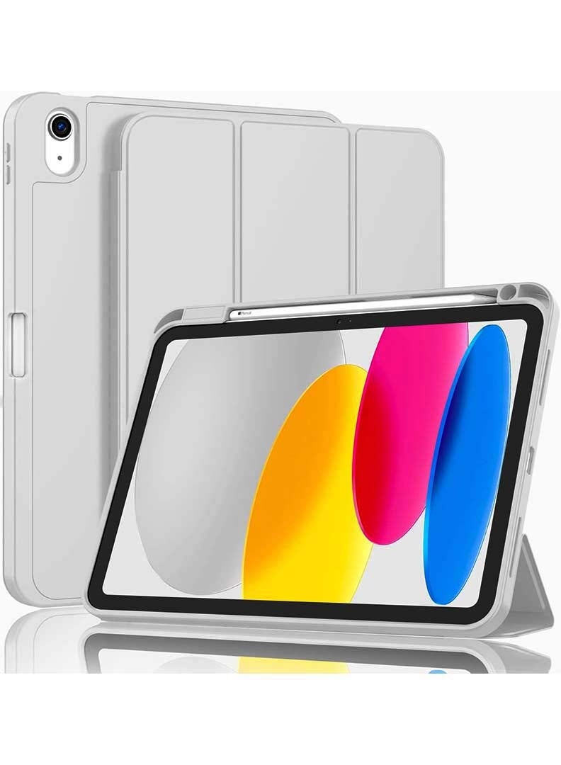 ثيودور حافظة متوافقة مع iPad (A16) الجيل الحادي عشر 11 بوصة 2025/الجيل العاشر 10.9 بوصة 2022 حافظة ذكية مع حامل أقلام، حافظة واقية مع ظهر ناعم من مادة TPU، غطاء للنوم/الاستيقاظ التلقائي، رمادي - Image 1