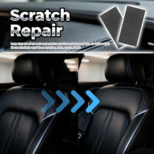 YGDMD 2PCS 8×4 Inch PU Leather Patch for Car Seat Repair,Self-Adhesive Leather Repair Patch Tape Vinyl Repairs Kit,Portable Car Leathers Repairs Kit for Cars Upholstery Seat,Furniture - Image 4