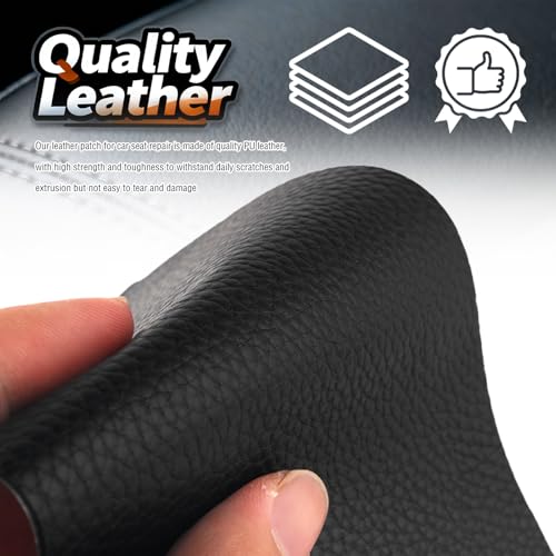 YGDMD 2PCS 8×4 Inch PU Leather Patch for Car Seat Repair,Self-Adhesive Leather Repair Patch Tape Vinyl Repairs Kit,Portable Car Leathers Repairs Kit for Cars Upholstery Seat,Furniture - Image 5