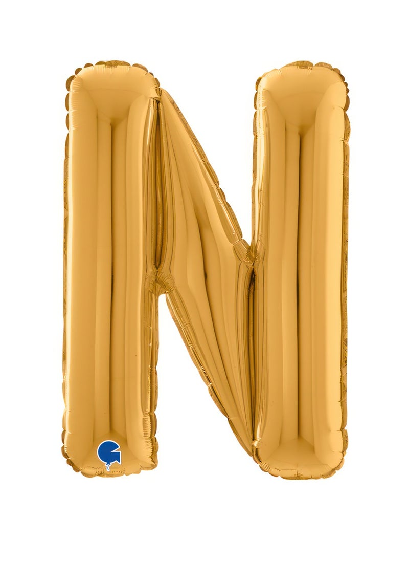 GRABO 26" Foil Balloon Letter N Gold  - Image 1