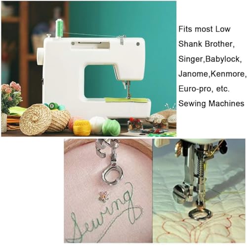 LepoHome 2 PCS Large Metal Darning/Free Motion Sewing Machine Presser Foot for Most Low Shank Brother Singer Janome Babylock and More Sewing Machines - Include Close Toe, Open Toe Foot - Image 4