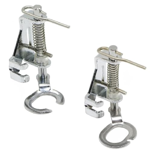 LepoHome 2 PCS Large Metal Darning/Free Motion Sewing Machine Presser Foot for Most Low Shank Brother Singer Janome Babylock and More Sewing Machines - Include Close Toe, Open Toe Foot - Image 1