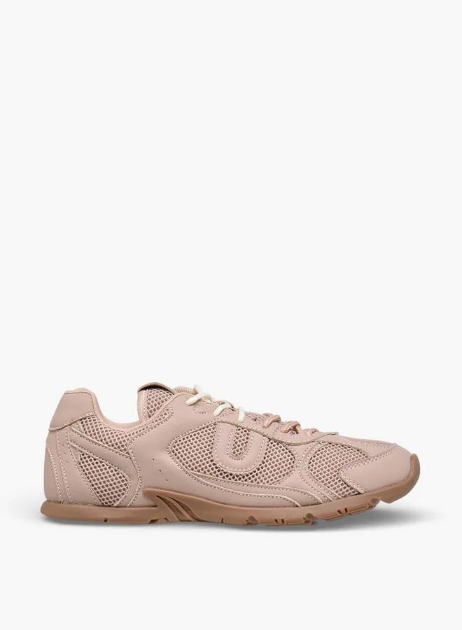 Flora Bella By Shoexpress BEIGE Women Panelled Lace-Up Sneakers for Women | Best Price UAE