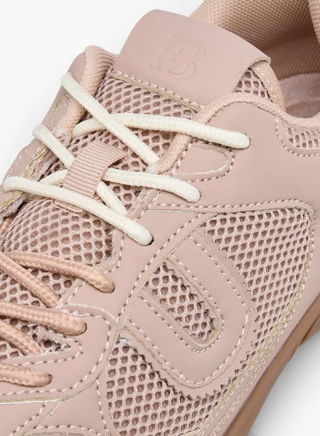 Flora Bella By Shoexpress BEIGE Women Panelled Lace-Up Sneakers for Women | Best Price UAE