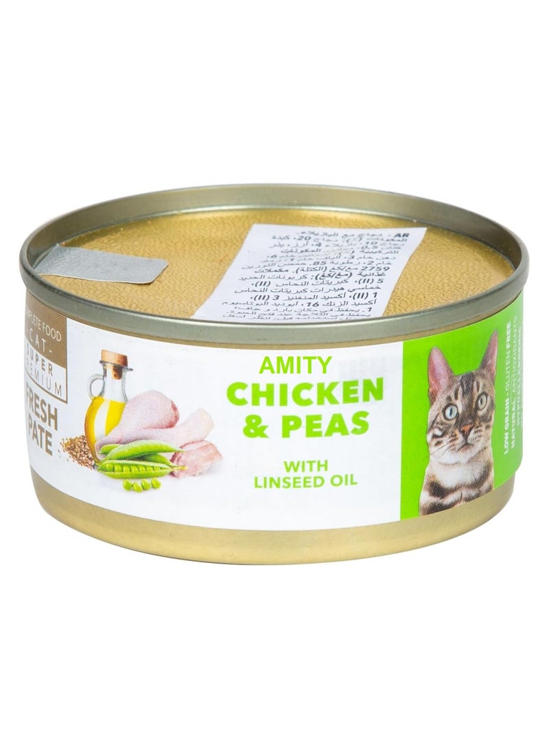 Amity Chicken & Peas With Linseed Oil Cat Food 80 G - Image 1