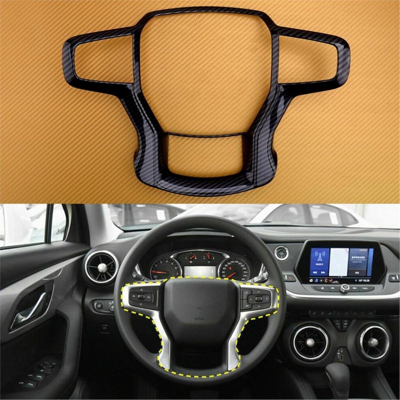 DEMULAX Carbon Fiber Steering Wheel Trim for Chevrolet Blazer - Image 5