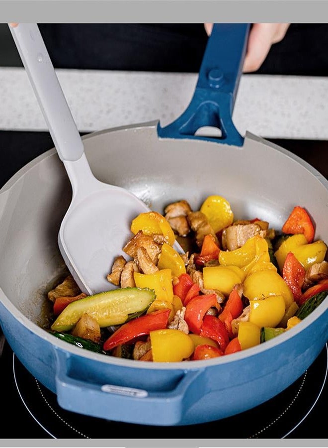 ملعقة سيليكون مسطحة وناعمة مناسبة لسطح الوعاء لون رمادي 320 ملم - Image 1