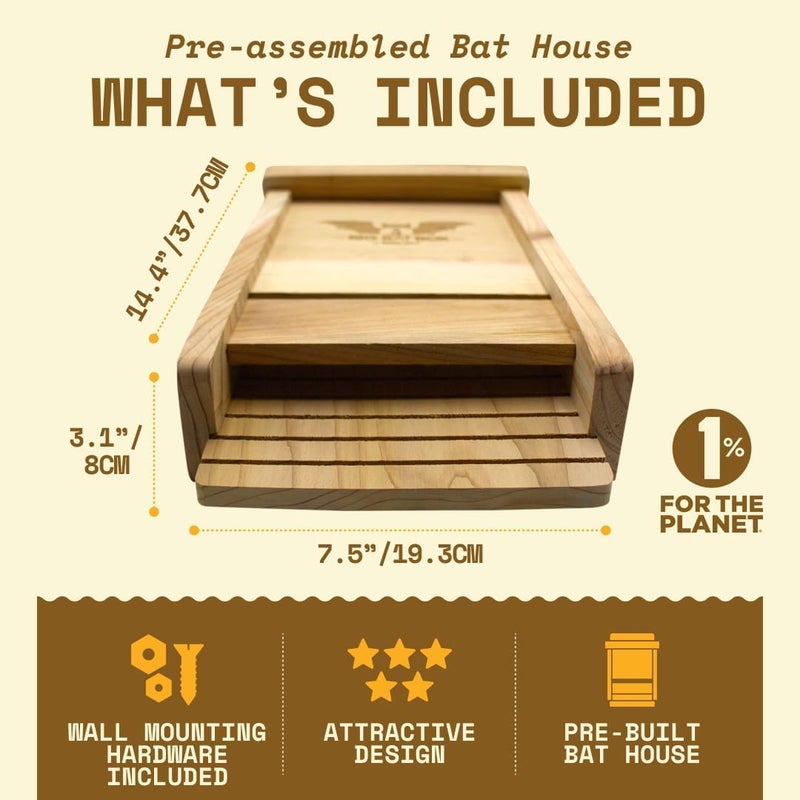 WildYard BIGBATBOX - Complete Bat House for Outdoors - Clean Backyard from Mosquitoes - No Interior Paint - One-Chamber Design - Easy to Hang - Bat Houses for Outdoors - Image 5