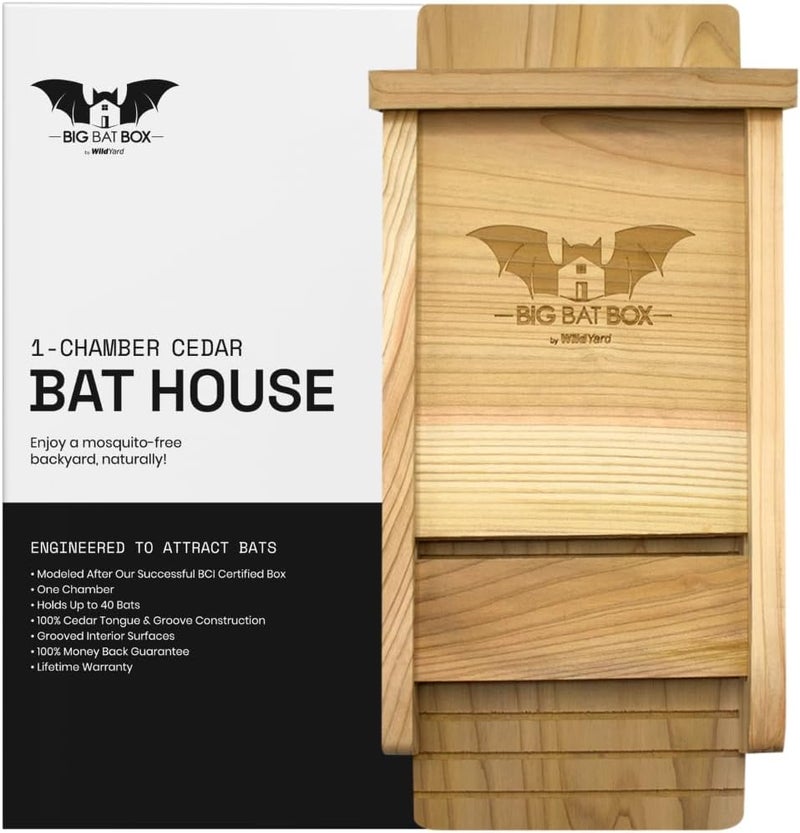 WildYard BIGBATBOX - Complete Bat House for Outdoors - Clean Backyard from Mosquitoes - No Interior Paint - One-Chamber Design - Easy to Hang - Bat Houses for Outdoors - Image 1
