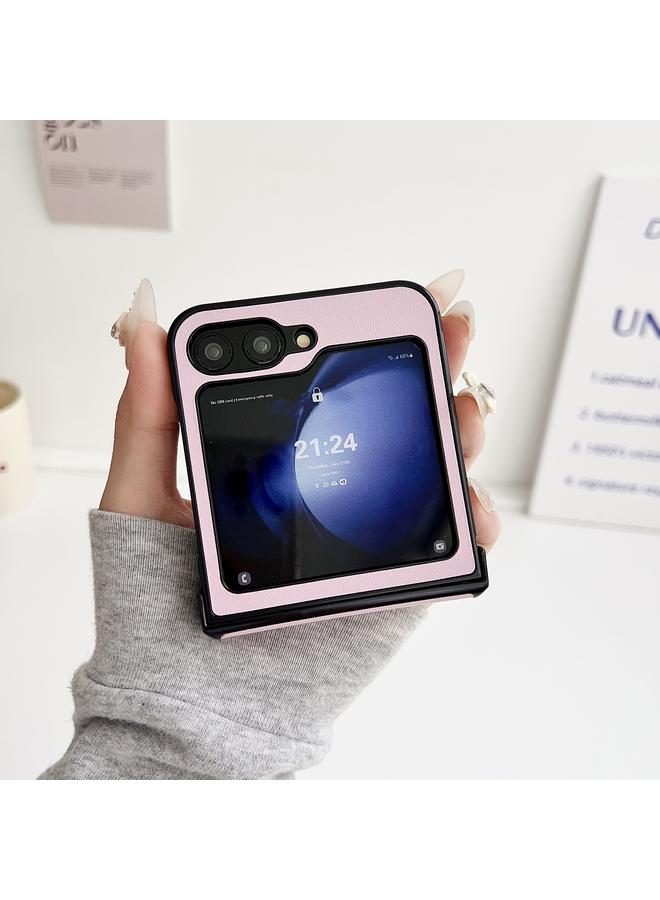 S-TOP Case For Samsung Galaxy Z Flip6 5G Three-piece Set Morandi Solid Color Leather Texture Phone Case - Image 3