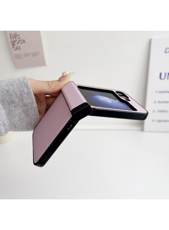 S-TOP Case For Samsung Galaxy Z Flip6 5G Three-piece Set Morandi Solid Color Leather Texture Phone Case - Image 4