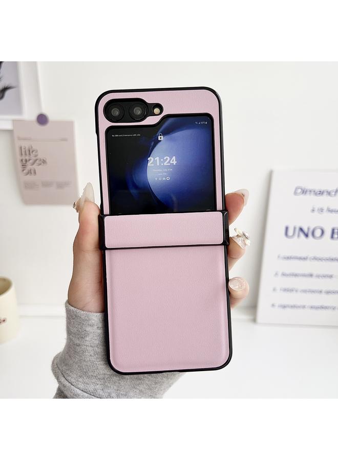 S-TOP Case For Samsung Galaxy Z Flip6 5G Three-piece Set Morandi Solid Color Leather Texture Phone Case - Image 2