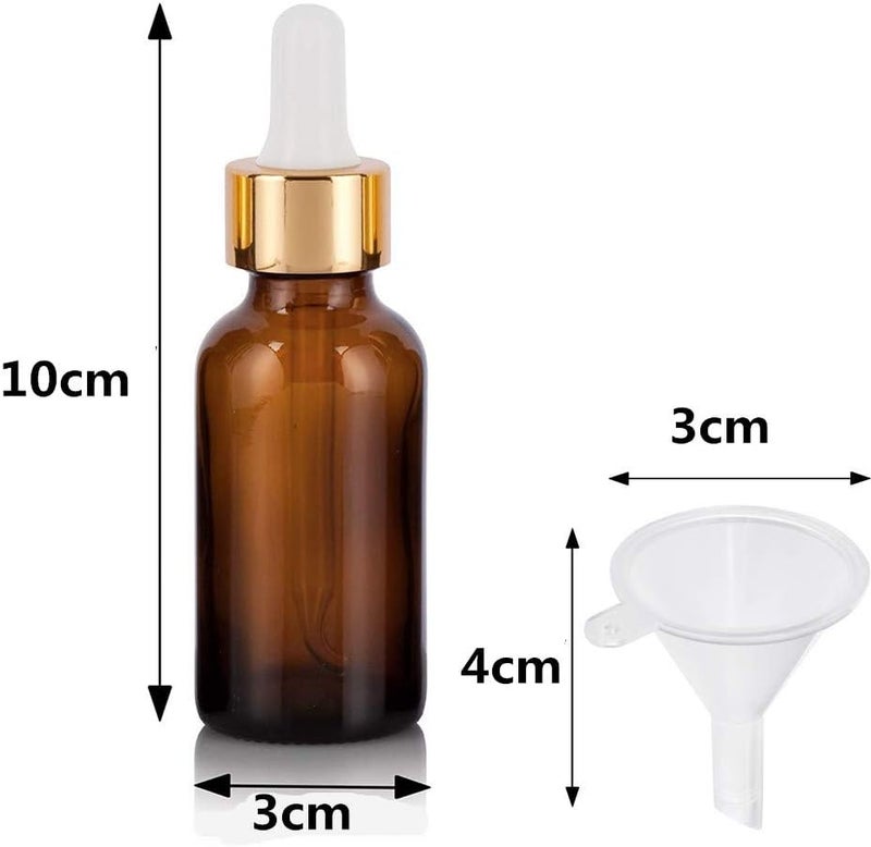 6 Pack Glass Bottles for Essential Oils with Glass Eye Dropper 30ml (1oz) for Essential Oils, Aromatherapy, E-liquid, Chemistry Lab Chemicals, Colognes & Perfumes (Amber) - Image 4