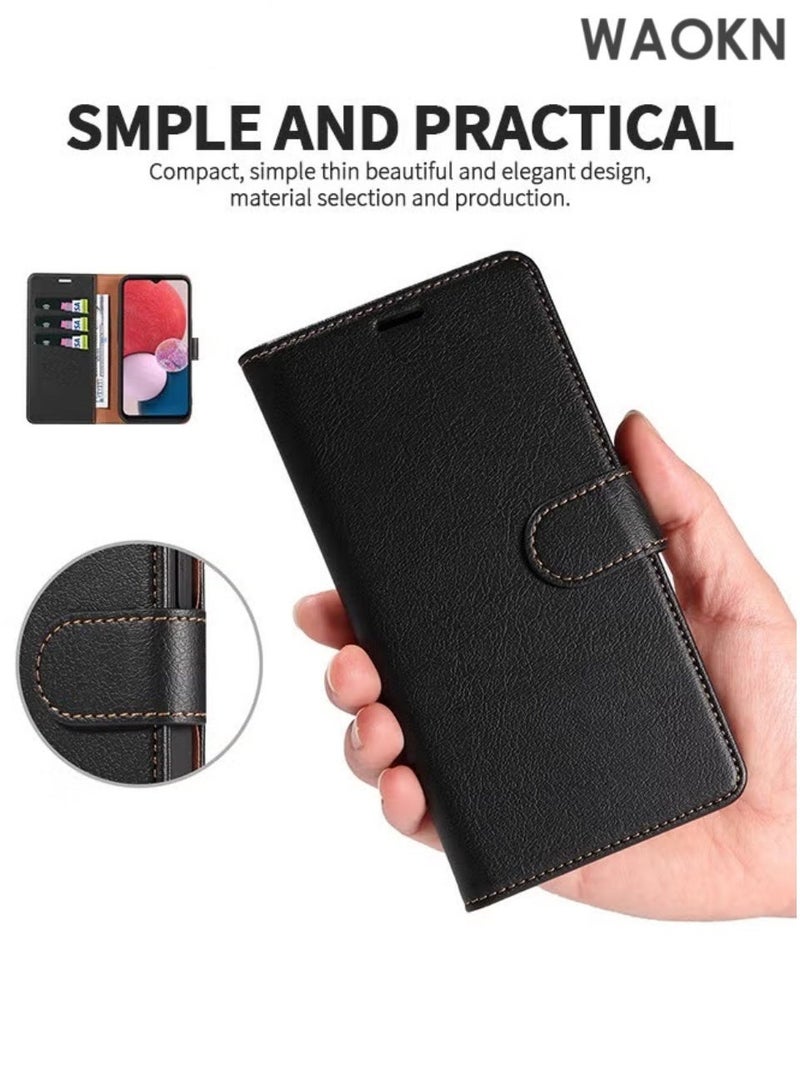 Fuxin Case For Samsung A55 5G Wallet Case, Flip Wallet Case with Kickstand RFID Blocking Credit Card Holder Full Protection Magnetic Case Compatible RFID Blocking Magnetic Card Folio Cover, Luxury Leather Flip  Case,Black. - Image 5