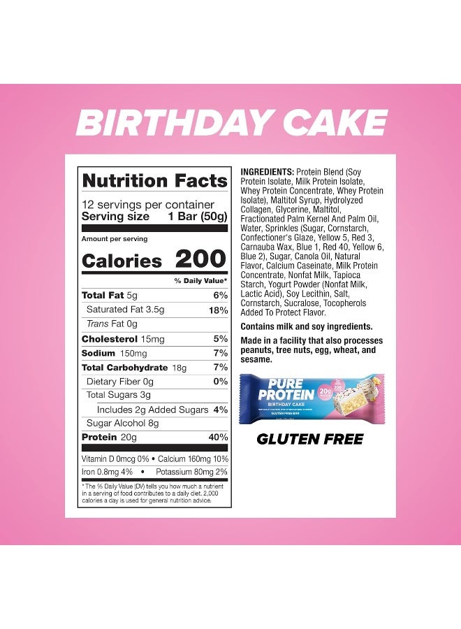 Pure Protein Bars, High Protein, Nutritious Snacks To Support Energy, Low Sugar, Gluten Free, 1.76 Ounce (Pack Of 12) - Image 3