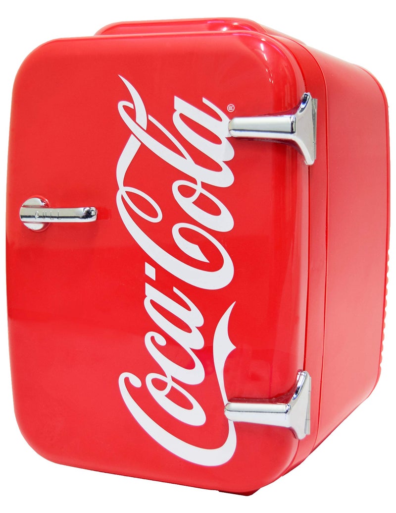 Cooluli Retro Coca-Cola Mini Fridge for Bedroom - Car, Office Desk & College Dorm Room - 4L/6 Can 12V Portable Cooler & Warmer for Food, Drinks & Skincare - AC/DC and Exclusive USB Option (Coke, Red) - Image 1