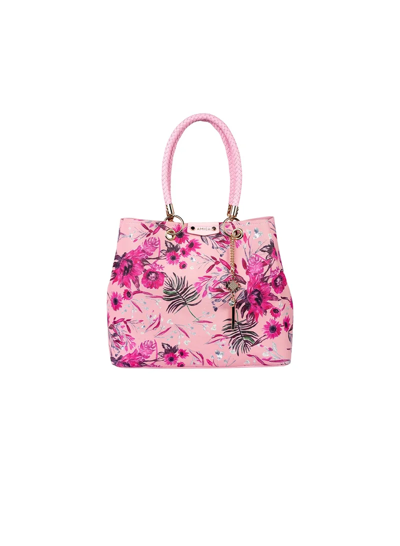 AMICA Amoura Floral Printed Leather Medium Tote Handbag for Women