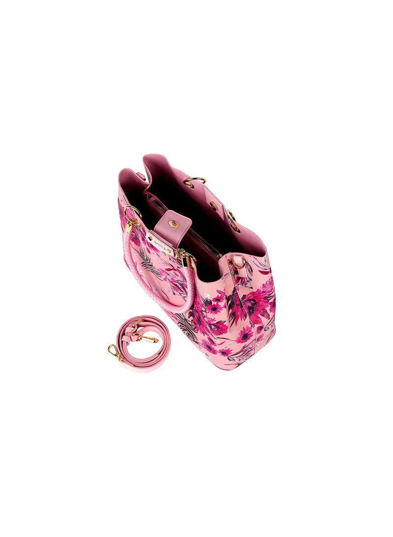 AMICA Amoura Floral Printed Leather Medium Tote Handbag for Women