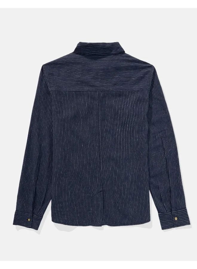 American Eagle AE Weekend Vibes Long-Sleeve Button-Up Shirt