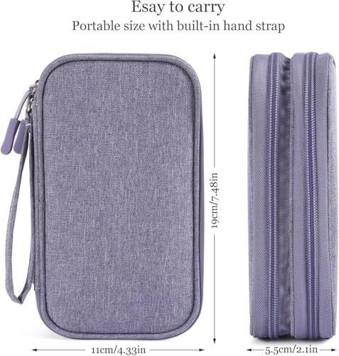 CAOODKDK Electronic Organizer Travel Cable Accessories Bag, Electronic Organizer Case, Electronic Accessories Organizer Bag for Power Bank, Charging Cords, Chargers, Mouse, USB Cable, Earphones (Purple) - Image 2